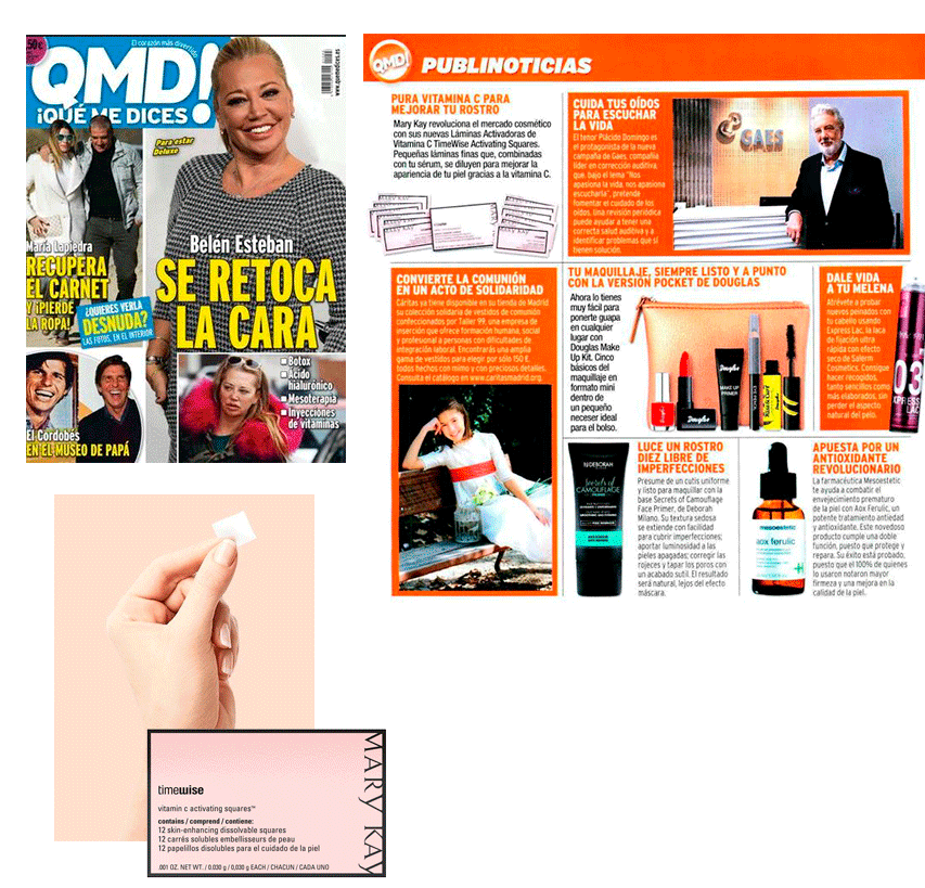 Los productos Mary Kay aparecen mencionados este mes de febrero en la revista Qué Me Dices