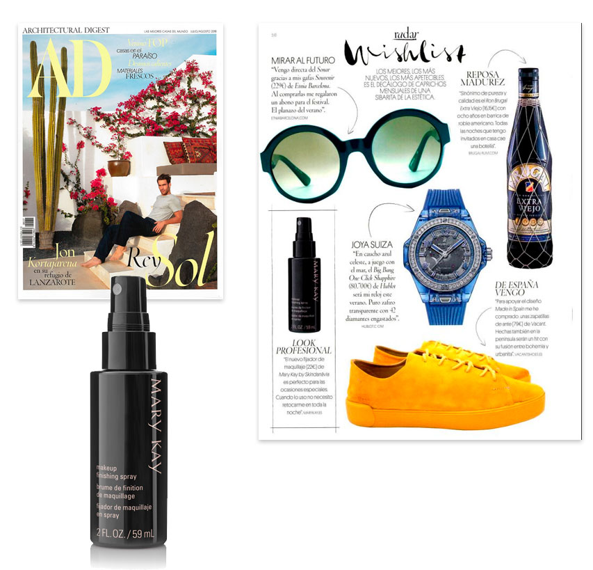 Spray Fijador de Maquillaje Mary Kay, producto destacado de la revista AD en julio de 2018