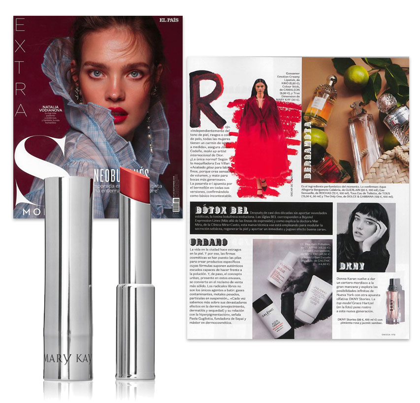 Precioso Lápiz de labios True Dimensions Firecracker en la revista Smoda de septiembre de 2018