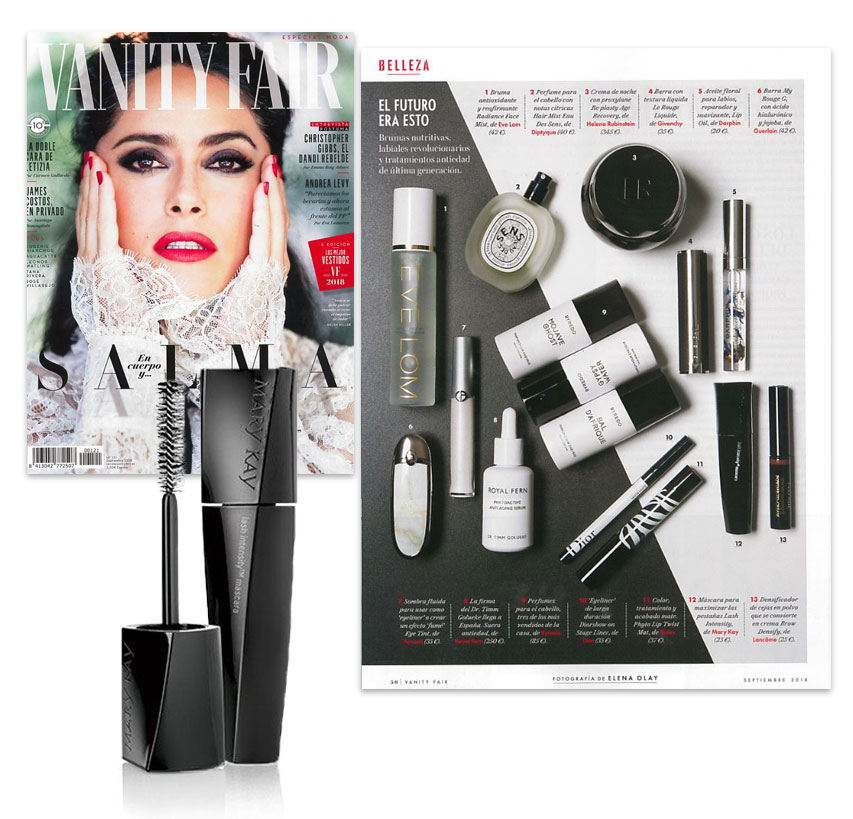 Pestañas de infarto con la Máscara Pestañas Lash Intensity de Mary Kay en el ejemplar de septiembre de 2018 de la revista Vanity Fair