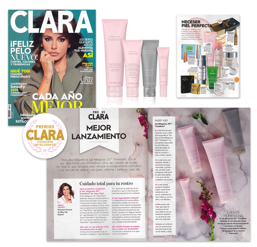 El Set Milagroso 3D TimeWise de Mary Kay ha sido premiado como el mejor tratamiento facial del año por la revista Clara