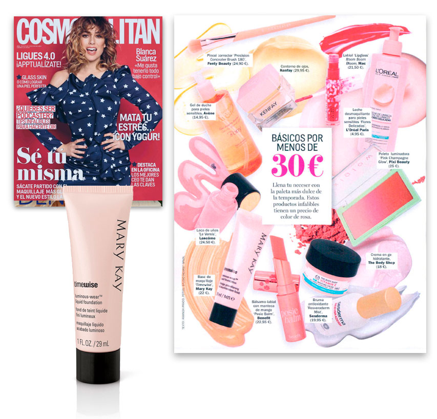Base fluida luminosa, producto destacado por la revista Cosmopolitan de abril de 2019
