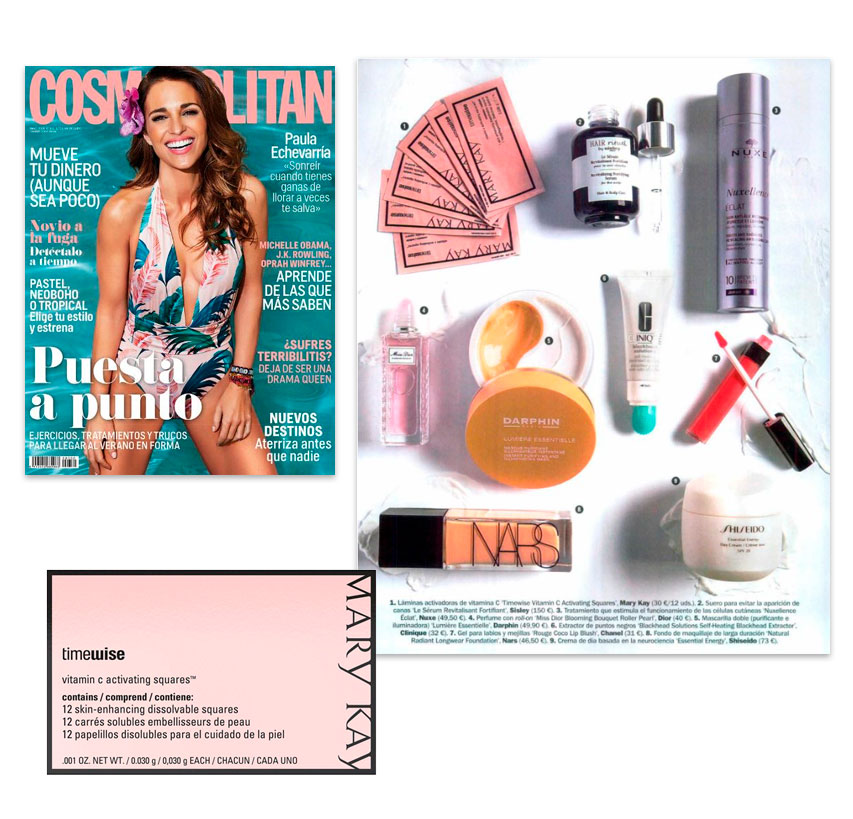 Láminas Activadoras de Vitamina C Activating Squares, producto destacado de la revista Cosmopolitan de mayo de 2018