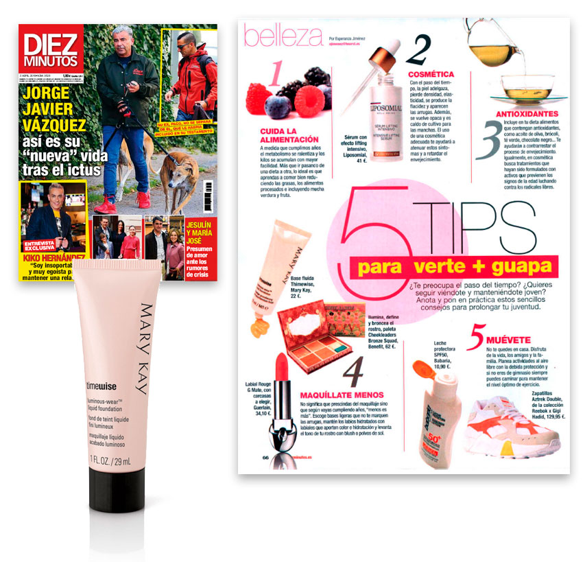 Micro-Dermoabrasion Refinar en la revista Diez Minutos de abril de 2019