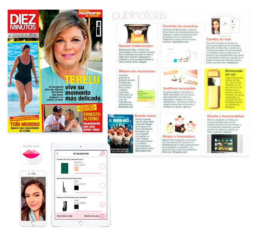 Descubre la aplicación Mirror Me de Mary Kay en la revista Diez Minutos de Agosto
