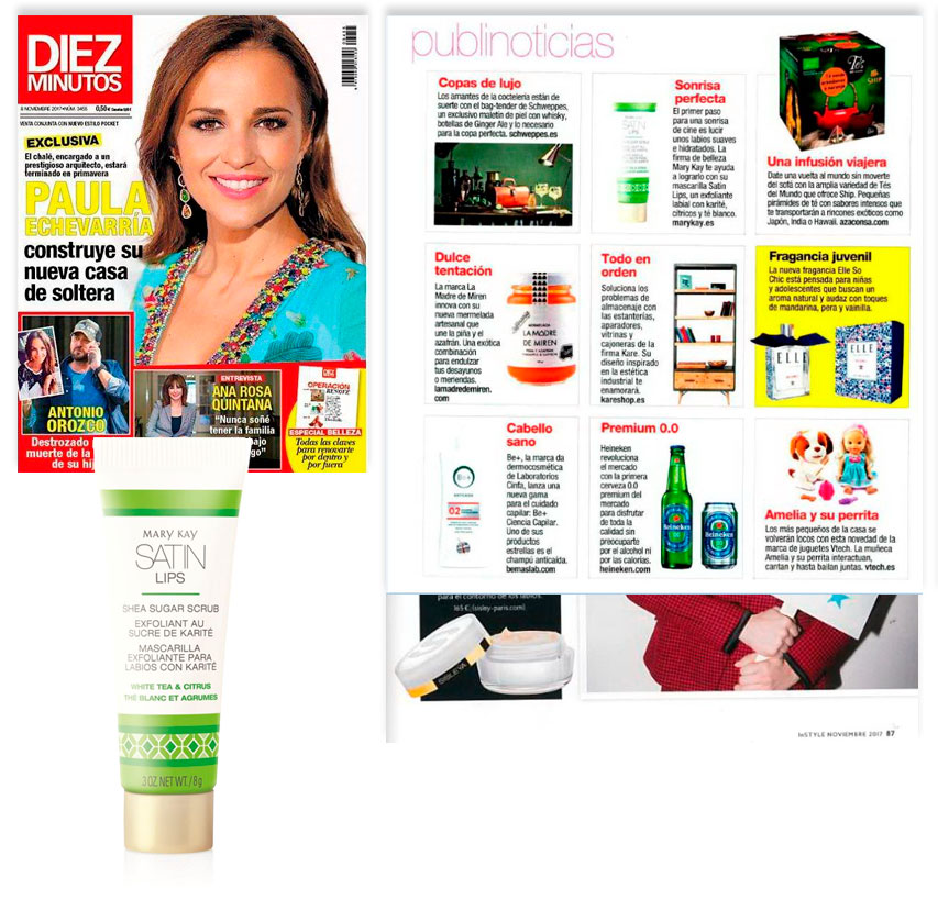 Descubre la Mascarilla de Labios de Karité Satin Lips® en la revista Diez Minutos de noviembre de 2017