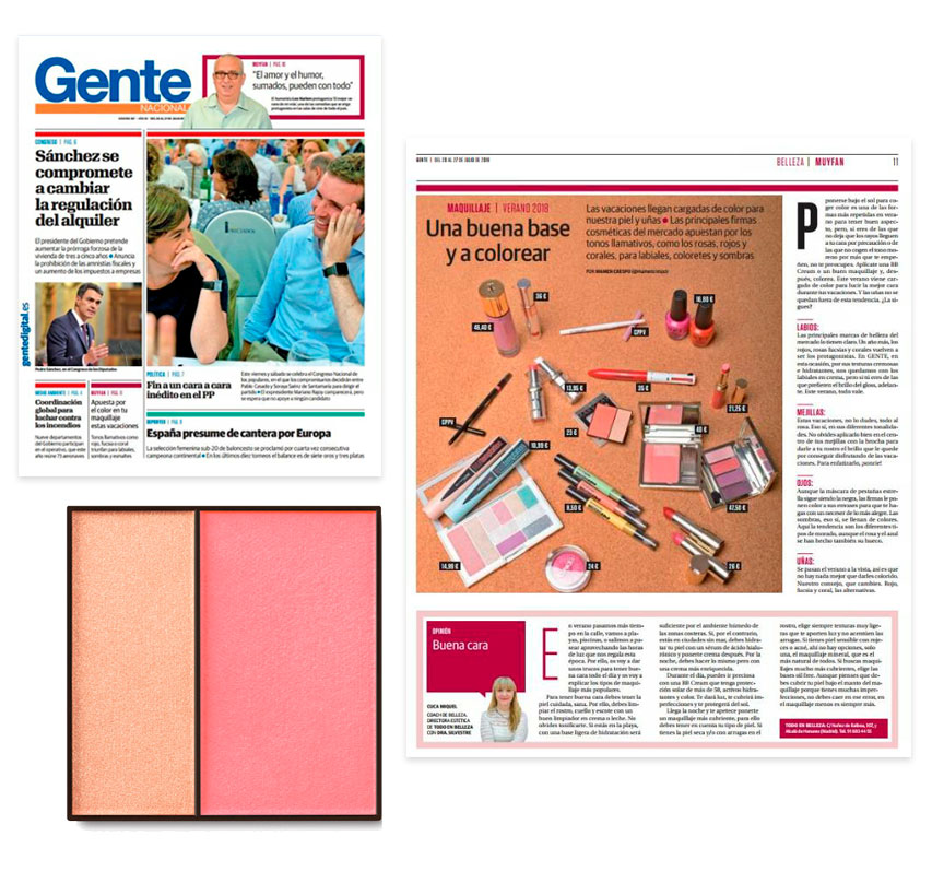 Dúo Colorete Mineral de Mary Kay en la revista Gente en su ejemplar del 20 de julio de 2018