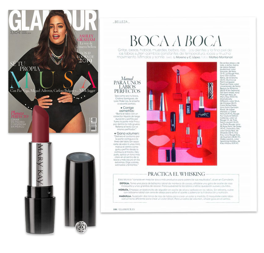 El Lapiz de Labios Gel Semi-Mate en la revista Glmaour de enero de 2019