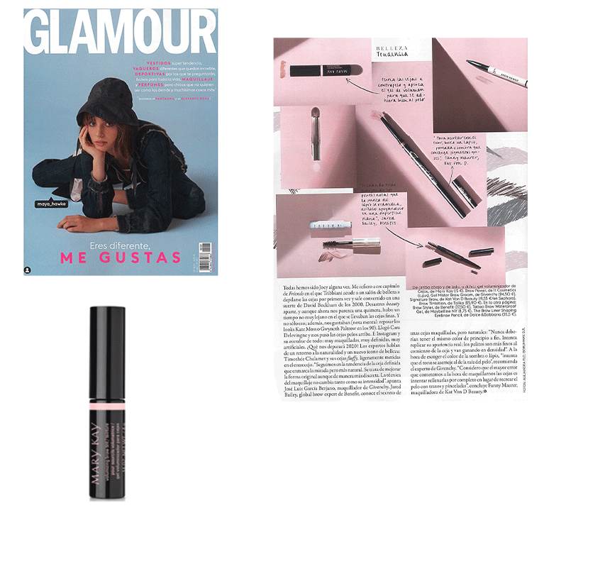 Productos destacados por la revista Glamour de enero de 2020: productos para cejas Mary Kay, Gel Voluminizador de Cejas Mary Kay