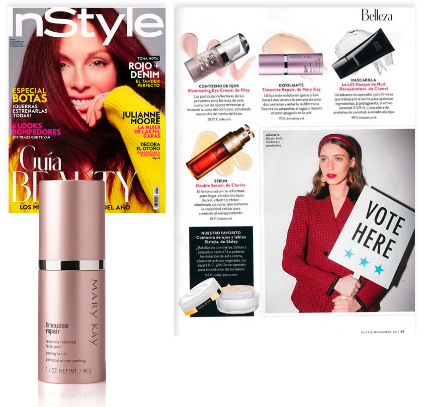 Descubre el Exfoliante Renovador Revealing Radiance TimeWise Repair en la revista InStyle de noviembre de 2017