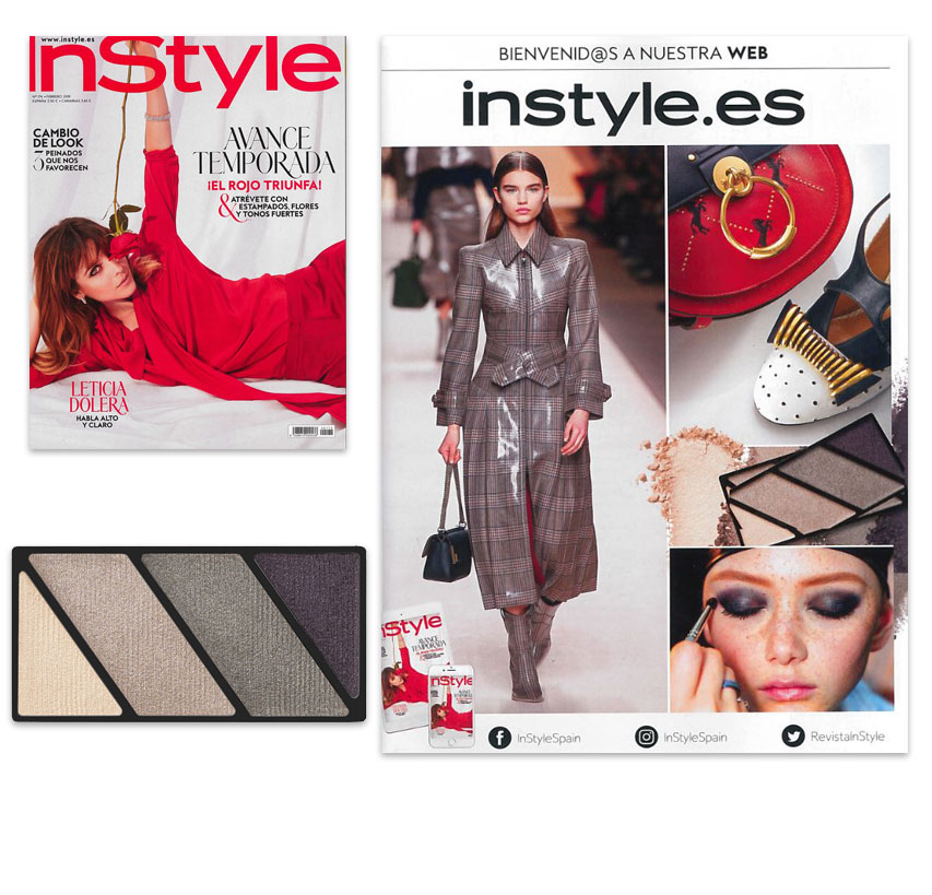 La Paleta de Sombras de Ojos Minerales Mary Kay® en tonos Chai Latte en el ejemplar de la revista InStyle de febrero de 2019