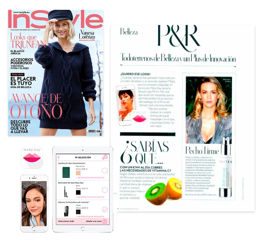 Mirror Me, aplicación de Mary Kay destacada por la revista InStyle en agosto de 2018