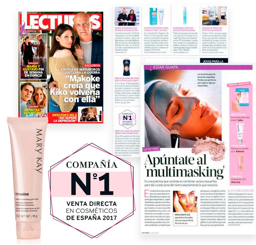 Mary Kay, número 1 de venta directa en España y su Mascarilla Hidratante Intensiva en Gel en el ejemplar de Lecturas del 6 de marzo de 2019