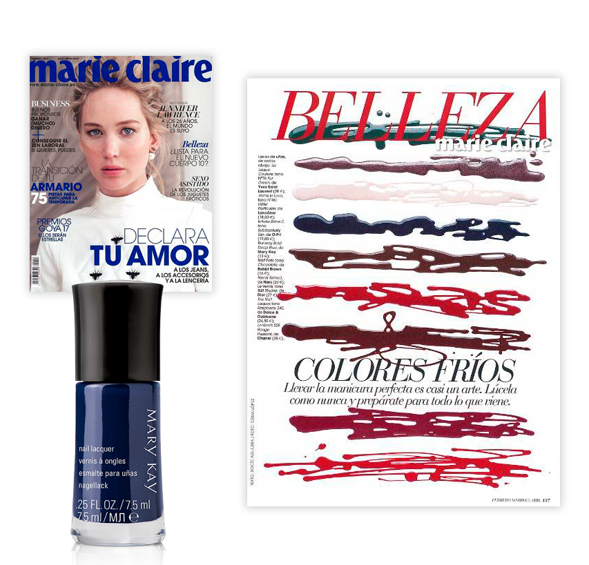 Descubre el esmalte de uñas Runway Bold Deep Blue en la revista Clara de enero de 2017