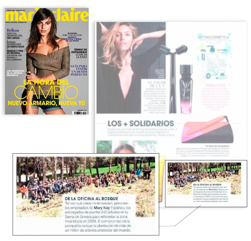 Descubre la colaboración de Mary Kay en la Sierra de Gredos como parte de sus acciones de voluntariado corporativo en la revista Marie Claire de agosto de 2017