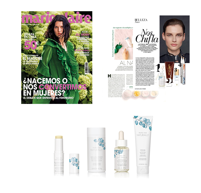 Descubre los productos Mary Kay en la revista Clara de septiembre de 2020: Lápiz de Labios Gel Semi-Mate Mary Kay®, Máscara de Pestañas Lash Love® Lengthening y Paleta de Sombras de Ojos Minerales Mary Kay®
