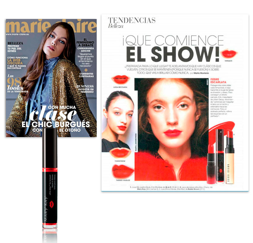 Laca de Labios Ultra Stay, producto destacado en la revista Marie Claire de septiembre de 2019