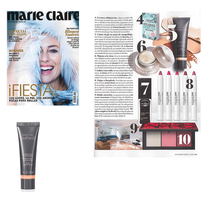 Productos destacados por la revista Marie Claire de diciembre de 2019: Base de Maquillaje TimeWise 3D, maquillaje, bases, mary kay