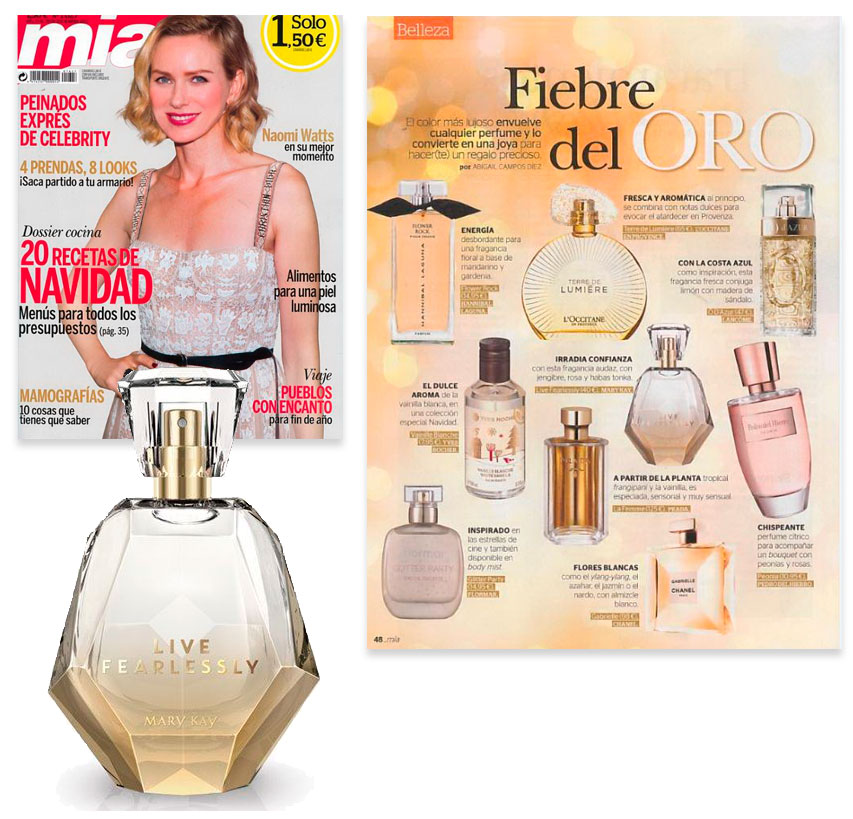 Descubre Live Fearlessly, la fragancia Mary Kay destacada por la revista Mia en diciembre de 2017