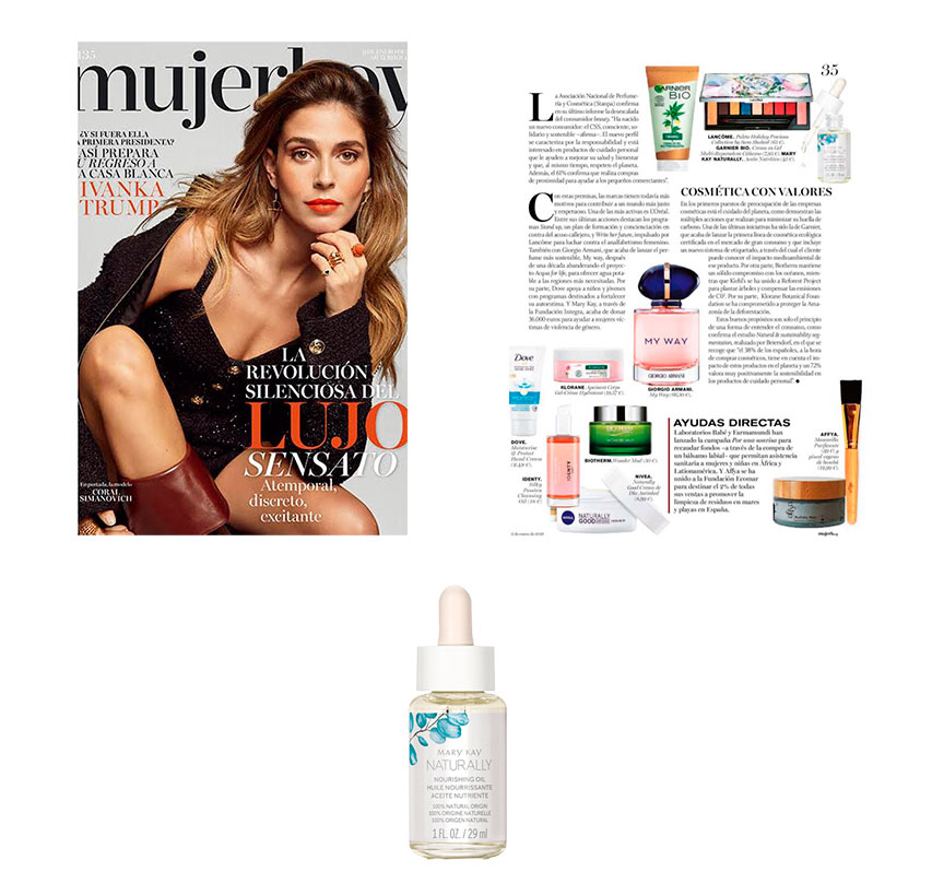 Productos destacados en la revista Mujer Hoy de enero de 2021: Aceite Nutritivo Mary Kay Naturally