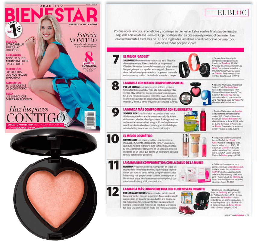 Descubre el Colorete Iluminador Beauty that Counts en la revista Objetivo Bienestar de noviembre de 2017, un colorete solidario con el que Mary Kay cambia vidas