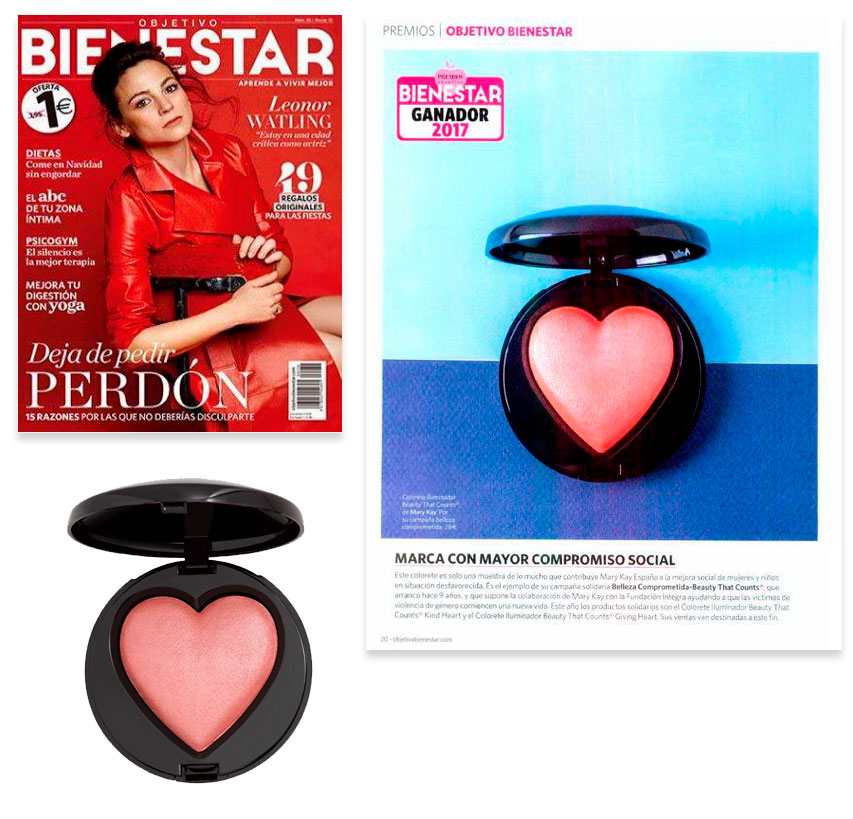 Descubre el Colorete Iluminador Beauty that Counts de Mary Kay en la revista Objetivo Bienestar de diciembre de 2017