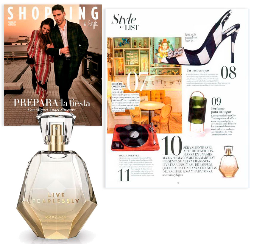Descubre la fragancia Live Fearlessly de Mary Kay en la revista de El Pais Semanal en su especial de Shopping & Style en diciembre de 2017
