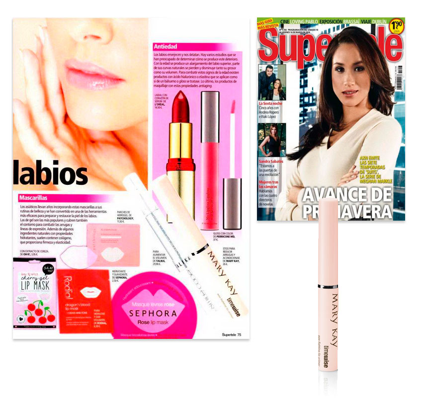 Acondicionador de Labios Mary Kay, un producto que reduce las arrugas en los labios y prepara los labios para el maquillaje, producto destacado por la revista Supertele en marzo de 2018