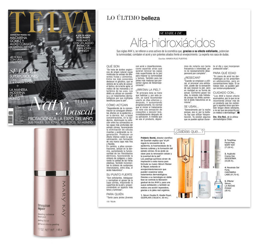 El Exfoliante Renovador TimeWise Repair Revealing Radiance en la revista Telva del mes de noviembre de 2018
