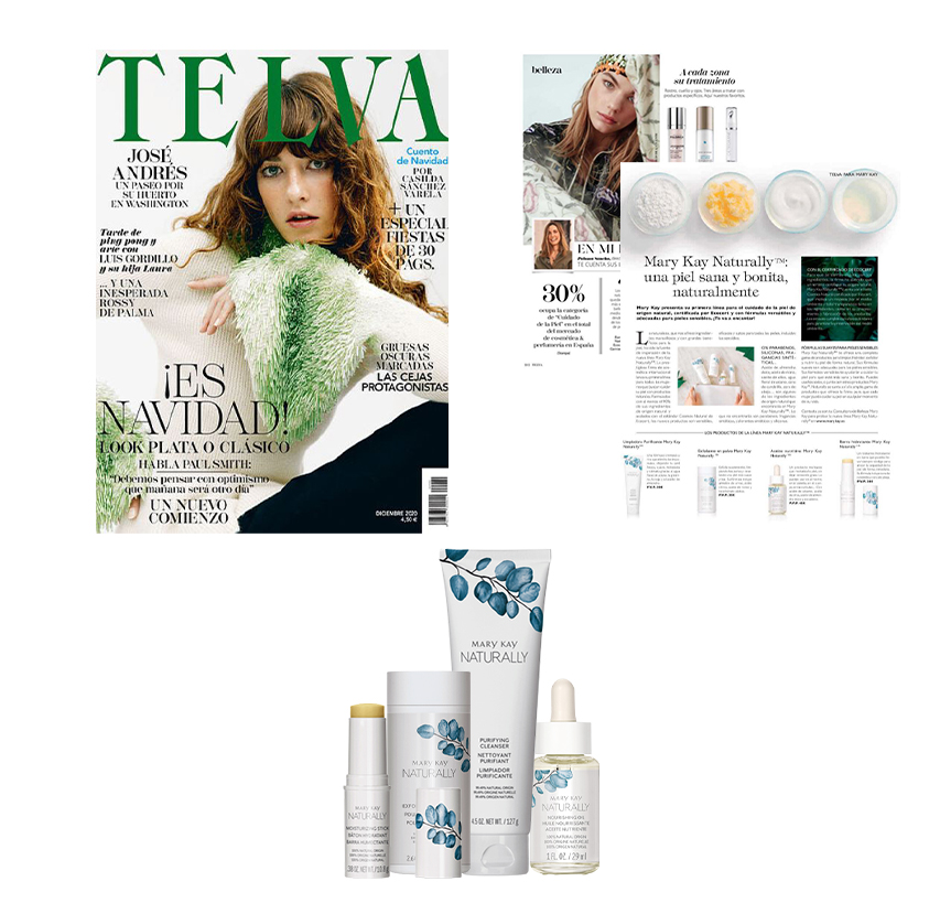 Descubre los productos Mary Kay en la revista Clara de septiembre de 2020: Lápiz de Labios Gel Semi-Mate Mary Kay®, Máscara de Pestañas Lash Love® Lengthening y Paleta de Sombras de Ojos Minerales Mary Kay®