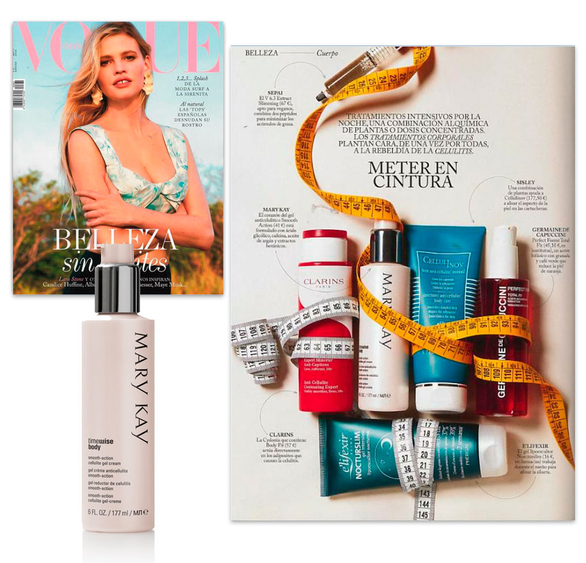 Crema en Gel Anticelulítica Smooth-Action TimeWise Body de Mary Kay, producto destacado por Vogue en su ejemplar de mayo de 2018
