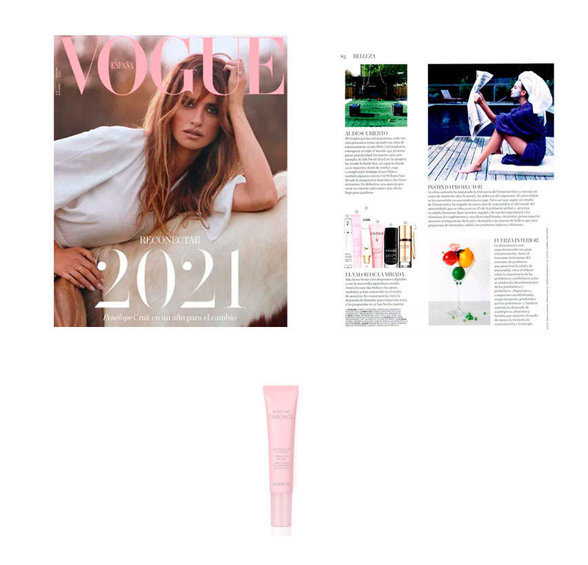 Productos destacados en la revista Vogue de enero de 2021: Crema Contorno de Ojos TimeWise 3D