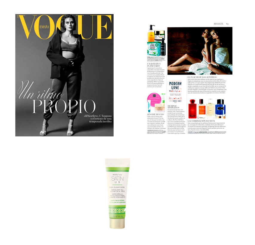 Productos destacados Mary Kay en la revista de Vogue de febrero de 2021: Mascarilla de Labios de karité satin lips de Mary Kay