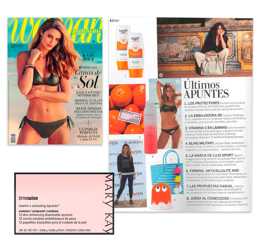 Láminas Activadoras de Vitamina C, producto Mary Kay destacado en la revista Woman de mayo de 2018