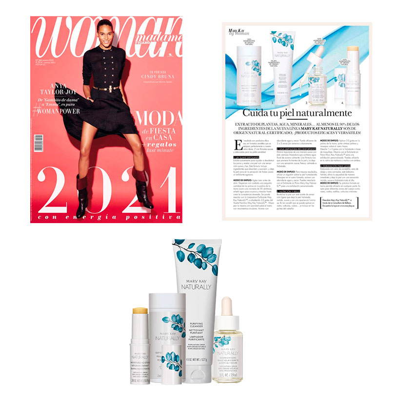 Productos destacados en la revista Woman de enero de 2021: Mary Kay Naturally, nueva línea certificada natural de Mary Kay