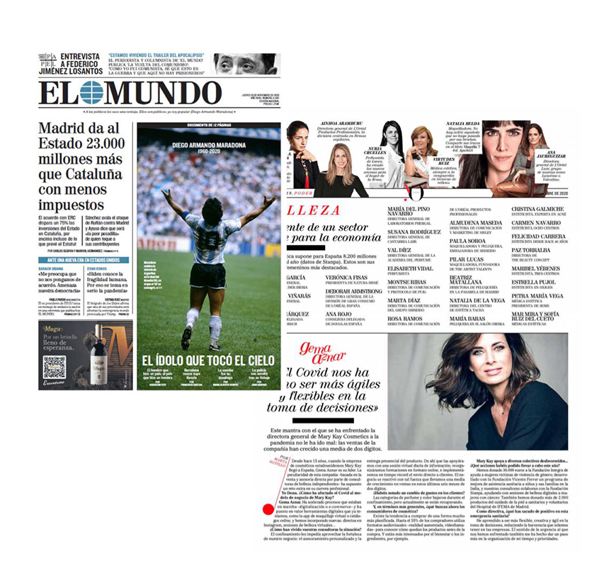 Descubre los productos Mary Kay en la revista Clara de septiembre de 2020: Lápiz de Labios Gel Semi-Mate Mary Kay®, Máscara de Pestañas Lash Love® Lengthening y Paleta de Sombras de Ojos Minerales Mary Kay®