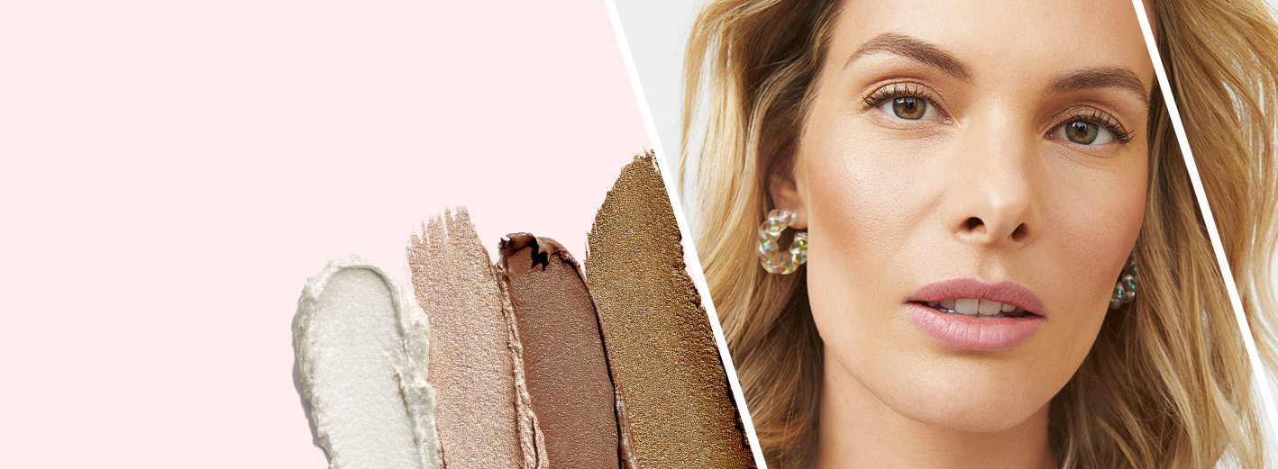 Model wearing Shine & Seek Mary Kay makeup artist look styled with product rub