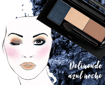 Destaca tu mirada con este look de maquillaje Delineador Azul Noche creado en exclusiva por Luis Casco, con la nueva Sombra de Ojos Chromafusion Starry Night, un precioso tono azul brillante