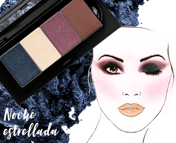Deslumbra con el look de maquillaje Noche Estrellada creado en exclusiva por Luis Casco en tonos morados y azules gracias a la nueva Sombra de Ojos Chromafusion Starry Night