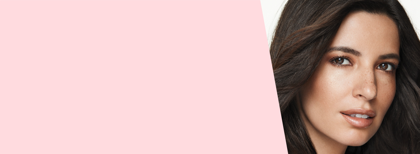 Close-up of model wearing the Enchanted Gold makeup artist look from Mary Kay.