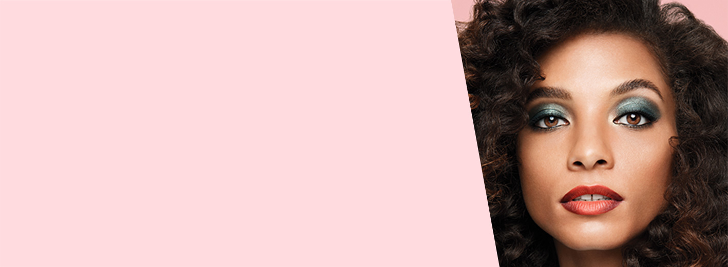 Close-up of model wearing the Vivid Chrome makeup artist look from Mary Kay.