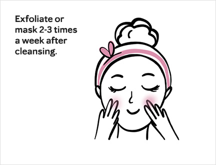 Hand-drawn style illustration of woman masking