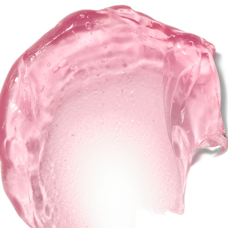 Closeup of smear of pink collagen moisturizing gel