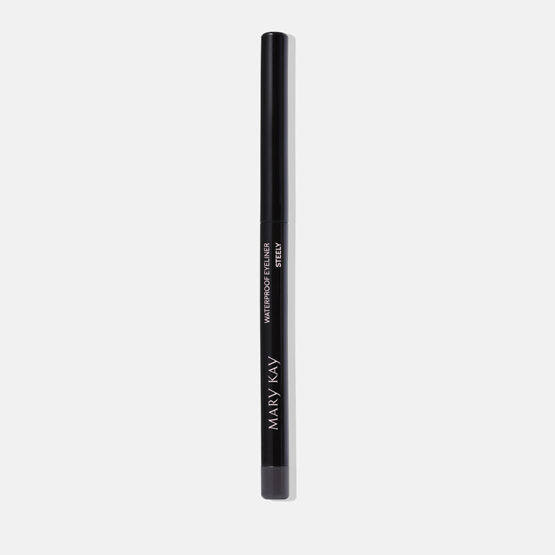 Capped Mary Kay Waterproof Eyeliner in Steely against plain background