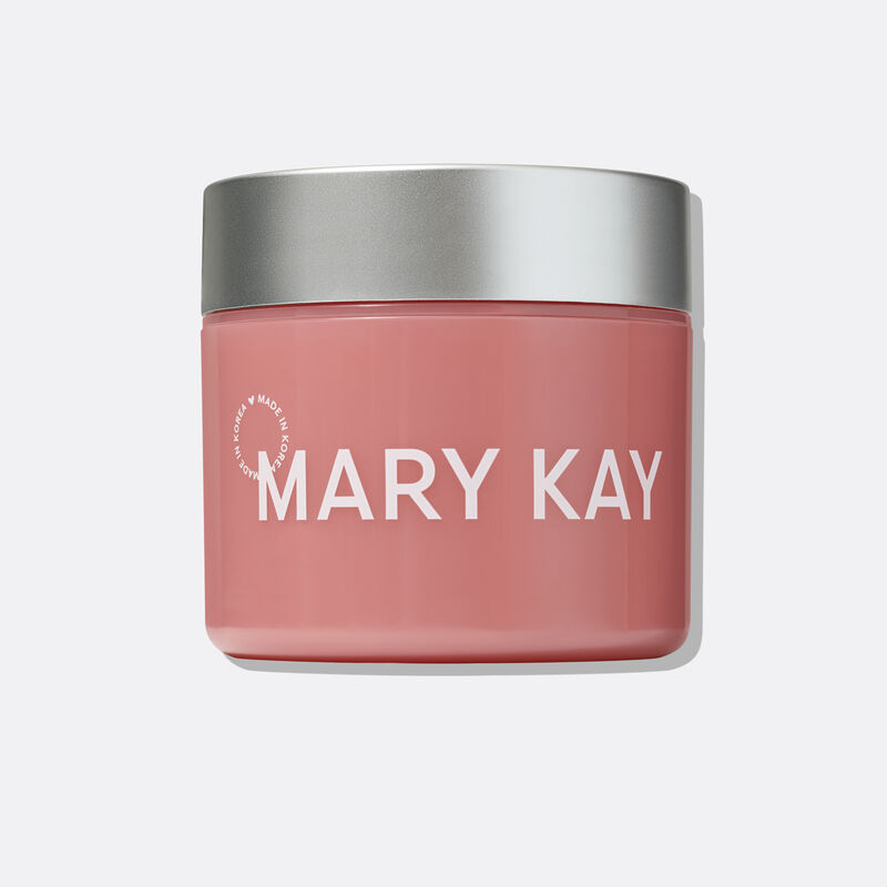 Jar of Mary Kay Collagen Moisturizing Gel with pink body gray top and white text