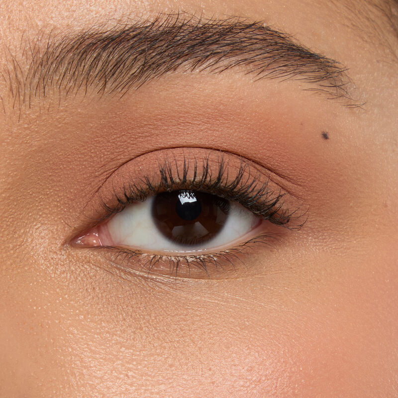 Macro eye shot&nbsp;of Mary Kay&reg;&nbsp;Matte&nbsp;Eye Shadow Stick in Celestial Nude on&nbsp;medium&nbsp;skin tone.