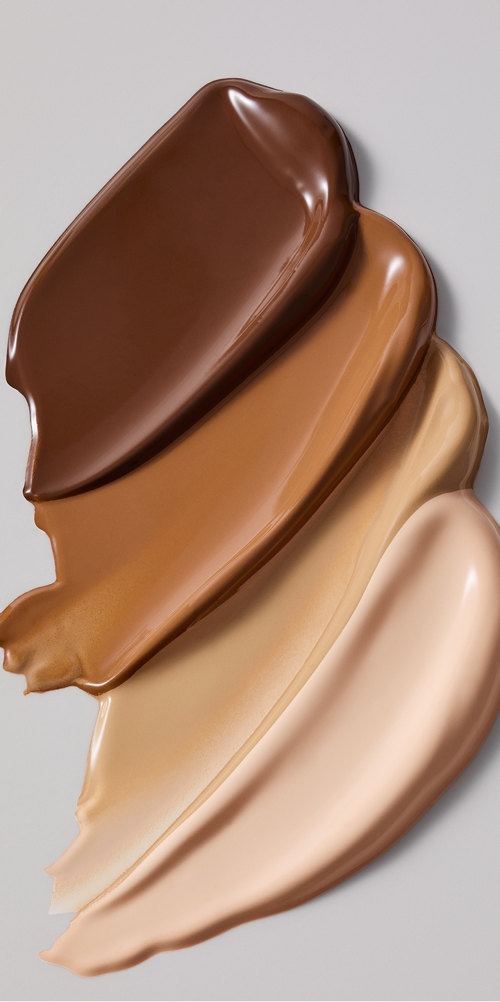 Trazo est&eacute;tico de varios tonos de base de maquillaje.
