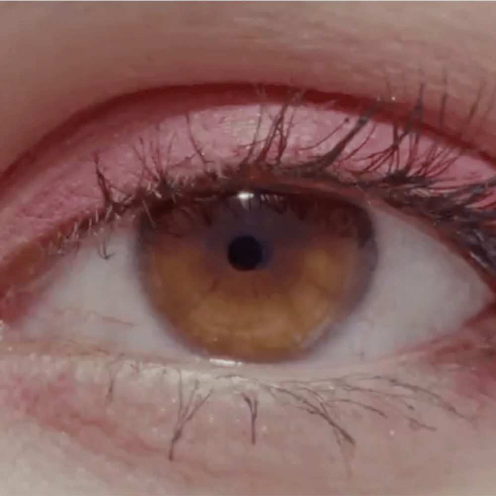 Macro images of rotating eyes of various colors and eye looks